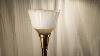 Vintage Mid Century Tall Brass Stiffel Table Lamp With Glass Shade Diffuser