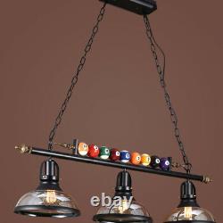 Vintage Metal Ball Design Pool Table Light Billiard Lamp with Glass Bowl Shades