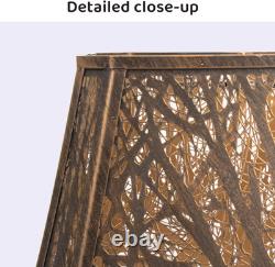 Vintage Metal Etching Forests Lamp Shade Copper & Gold, 9x16x12.25