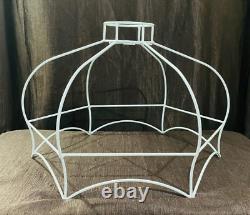 Vintage Metal Lampshade Frame Mid-Century Modern White Harp Fitting Lamp Shade