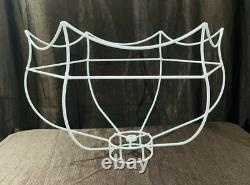 Vintage Metal Lampshade Frame Mid-Century Modern White Harp Fitting Lamp Shade