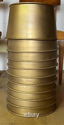 Vintage Metal Punched Rolled Edge Lamp Shade lot of 10