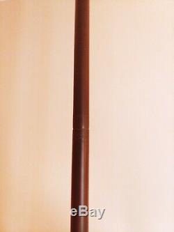 Vintage Metal Tension Black Pole Lamp Brass Gold Tone Shade Mid Century 3 Light