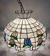 Vintage Meyda Tiffany Style Stained Glass Pendant Light Shade 22 X 16 Inch
