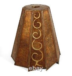 Vintage Mica Torchiere Lamp Shade Paneled Art Deco Arts & Crafts Mission Style