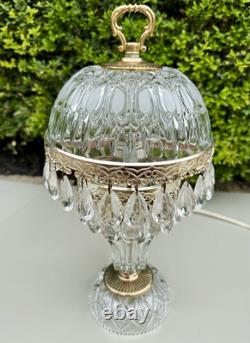 Vintage Michelotti Boudoir Crystal Lamp Teardrop Prisms 13.5