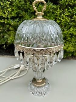 Vintage Michelotti Boudoir Crystal Lamp Teardrop Prisms 13.5