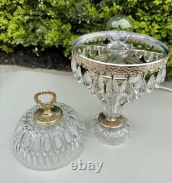 Vintage Michelotti Boudoir Crystal Lamp Teardrop Prisms 13.5