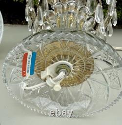 Vintage Michelotti Boudoir Crystal Lamp Teardrop Prisms 13.5