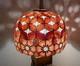 Vintage Mid Century Boho Chic Natural Shell Pink Floral Lamp Shade C