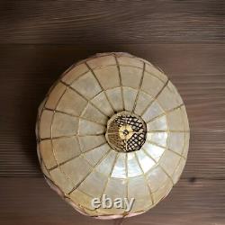 Vintage Mid-Century Capiz Shell Lamp Shade Pendant Lampshade Boho Vintage Floral