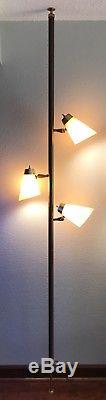 Vintage Mid-Century Danish Modern Tension Pole Lamp Light Cone Shades