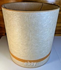 Vintage Mid Century Fiberglass Fiber Glass Drum Lamp Shade 15 T Atomic MCM MINT