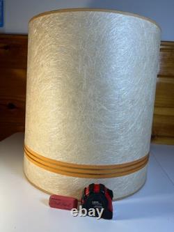 Vintage Mid Century Fiberglass Fiber Glass Drum Lamp Shade 15 T Atomic MCM MINT