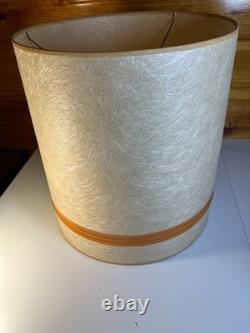 Vintage Mid Century Fiberglass Fiber Glass Drum Lamp Shade 15 T Atomic MCM MINT