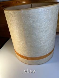 Vintage Mid Century Fiberglass Fiber Glass Drum Lamp Shade 15 T Atomic MCM MINT