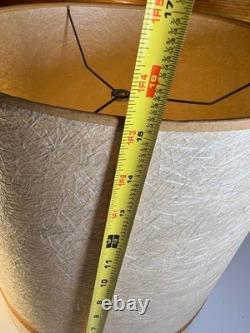 Vintage Mid Century Fiberglass Fiber Glass Drum Lamp Shade 15 T Atomic MCM MINT