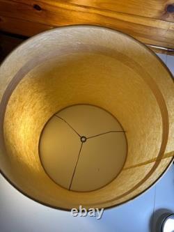 Vintage Mid Century Fiberglass Fiber Glass Drum Lamp Shade 15 T Atomic MCM MINT