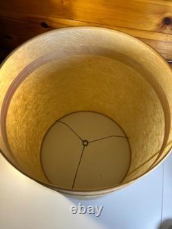 Vintage Mid Century Fiberglass Fiber Glass Drum Lamp Shade 15 T Atomic MCM MINT