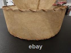 Vintage Mid Century Fiberglass Two Tier Drum Lamp Shade 14x8 Decor Atomic Retro