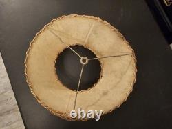 Vintage Mid Century Fiberglass Two Tier Drum Lamp Shade 14x8 Decor Atomic Retro