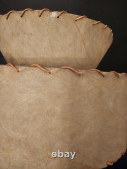 Vintage Mid Century Fiberglass Two Tier Drum Lamp Shade 14x8 Decor Atomic Retro