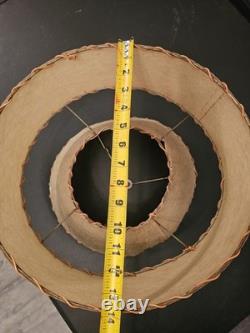 Vintage Mid Century Fiberglass Two Tier Drum Lamp Shade 14x8 Decor Atomic Retro