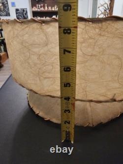 Vintage Mid Century Fiberglass Two Tier Drum Lamp Shade 14x8 Decor Atomic Retro