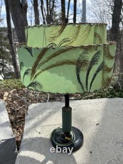 Vintage Mid Century Fiberglass Two Tier Drum Lamp Shade 25x17 Decor Retro