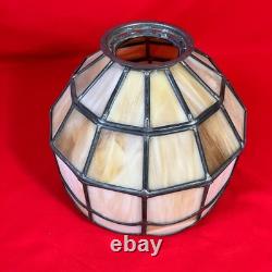 Vintage Mid Century Lamp Shade / Lead Slag Glass / 12 Sided / 10 X 7.5