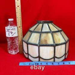 Vintage Mid Century Lamp Shade / Lead Slag Glass / 12 Sided / 10 X 7.5