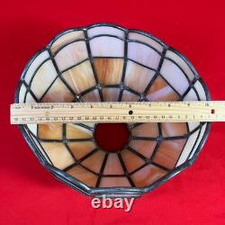 Vintage Mid Century Lamp Shade / Lead Slag Glass / 12 Sided / 10 X 7.5