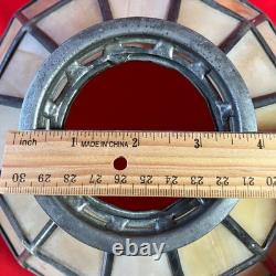 Vintage Mid Century Lamp Shade / Lead Slag Glass / 12 Sided / 10 X 7.5