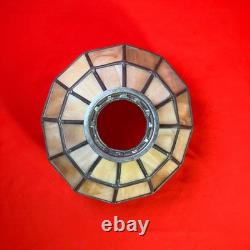 Vintage Mid Century Lamp Shade / Lead Slag Glass / 12 Sided / 10 X 7.5