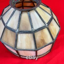 Vintage Mid Century Lamp Shade / Lead Slag Glass / 12 Sided / 10 X 7.5