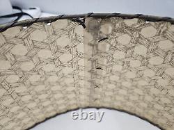 Vintage Mid Century MCM @ Lamp Shade Laced Hexagon Motive Geometric 16X8 LOOK