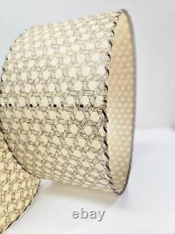 Vintage Mid Century MCM @ Lamp Shade Laced Hexagon Motive Geometric 16X8 LOOK