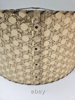 Vintage Mid Century MCM @ Lamp Shade Laced Hexagon Motive Geometric 16X8 LOOK