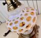 Vintage Mid-century Milk Glass Amber Honeysuckle Coin Dot Table Lamp
