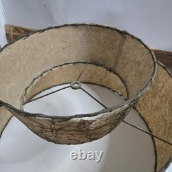 Vintage Mid Century Modern Atomic 2 Tier White Fiberglass Lamp Shade SEE Photos