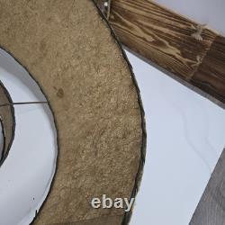 Vintage Mid Century Modern Atomic 2 Tier White Fiberglass Lamp Shade SEE Photos