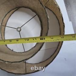 Vintage Mid Century Modern Atomic 2 Tier White Fiberglass Lamp Shade SEE Photos