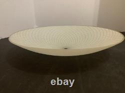 Vintage Mid Century Modern Atomic Optic Grid Glass Ceiling Lamp Shade