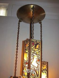 Vintage Mid Century Modern Atomic TENSION POLE Lamp Chunk Resin Globe Shades