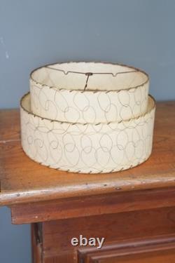 Vintage Mid Century Modern Fiberglass Lamp Shade Two Tier 1960's Atomic Retro