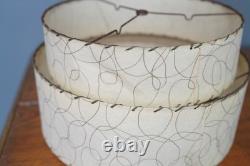 Vintage Mid Century Modern Fiberglass Lamp Shade Two Tier 1960's Atomic Retro