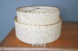 Vintage Mid Century Modern Fiberglass Lamp Shade Two Tier 1960's Atomic Retro