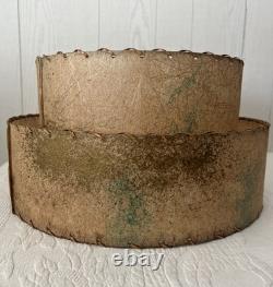 Vintage Mid Century Modern Fiberglass Lamp Shade Two Tier 50s 60s Atomic Retro