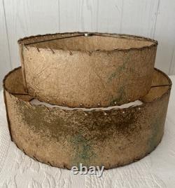 Vintage Mid Century Modern Fiberglass Lamp Shade Two Tier 50s 60s Atomic Retro