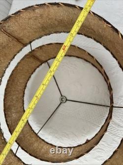 Vintage Mid Century Modern Fiberglass Lamp Shade Two Tier 50s 60s Atomic Retro